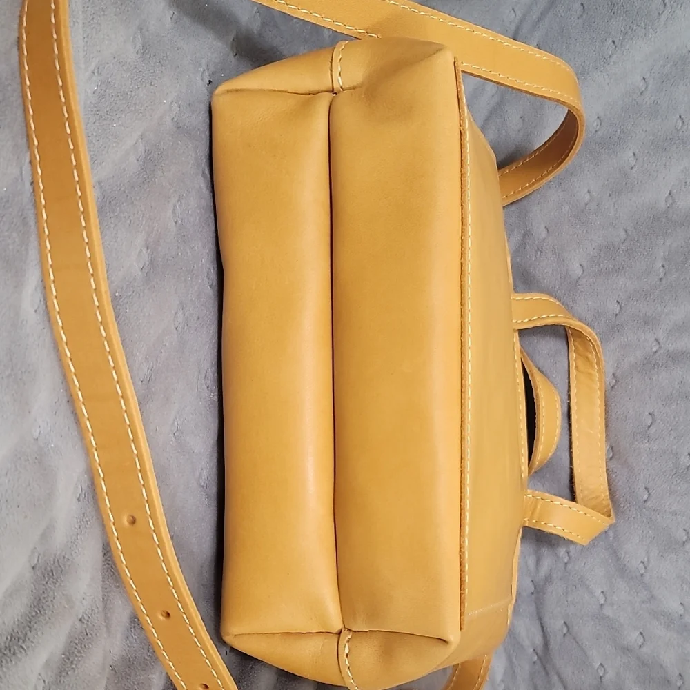 Portland Leather Goods Mini Cb Zip Tote In Sunflower - Picture 7 of 8